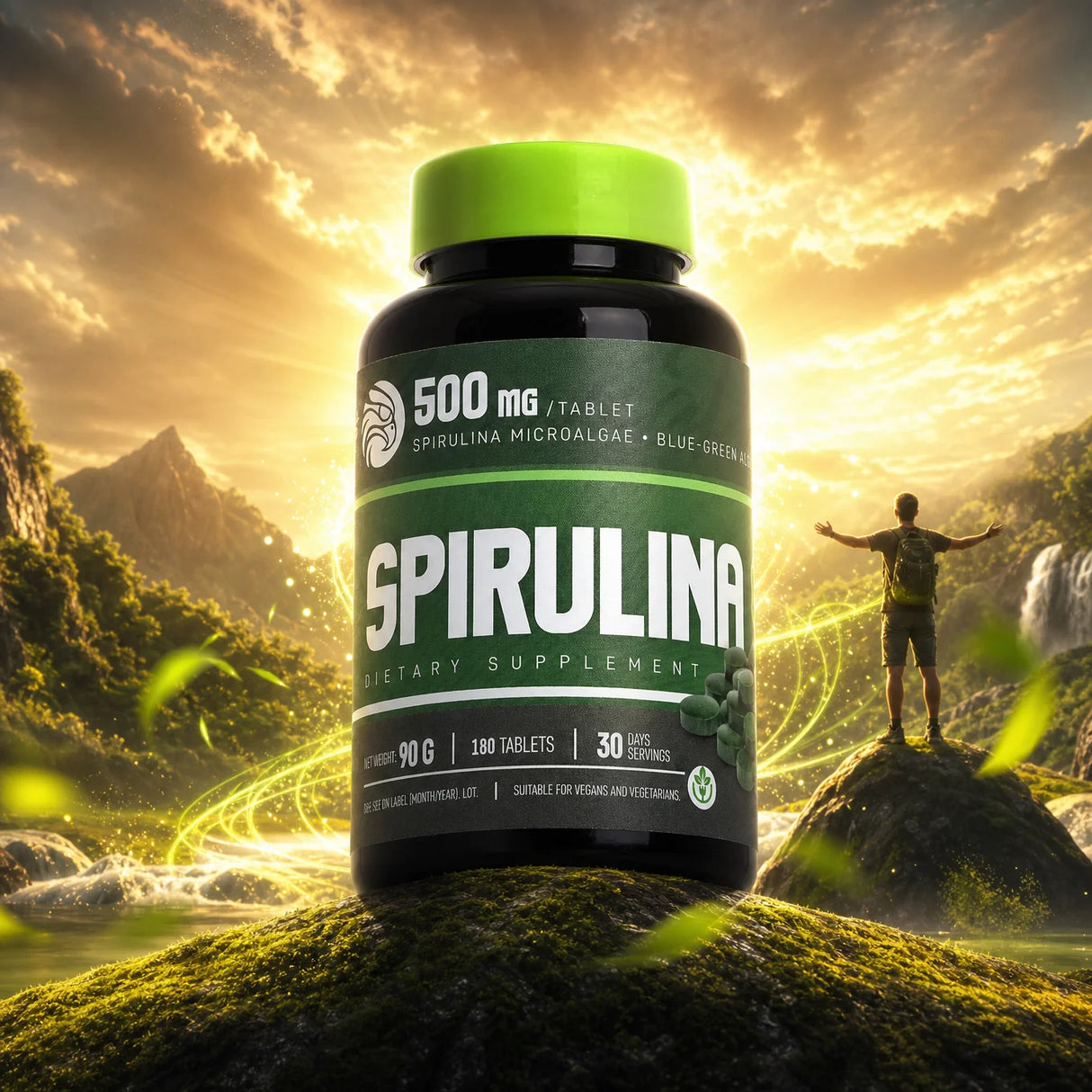 Mannavita, comprimidos de Spirulina 500 mg • 180 unid.