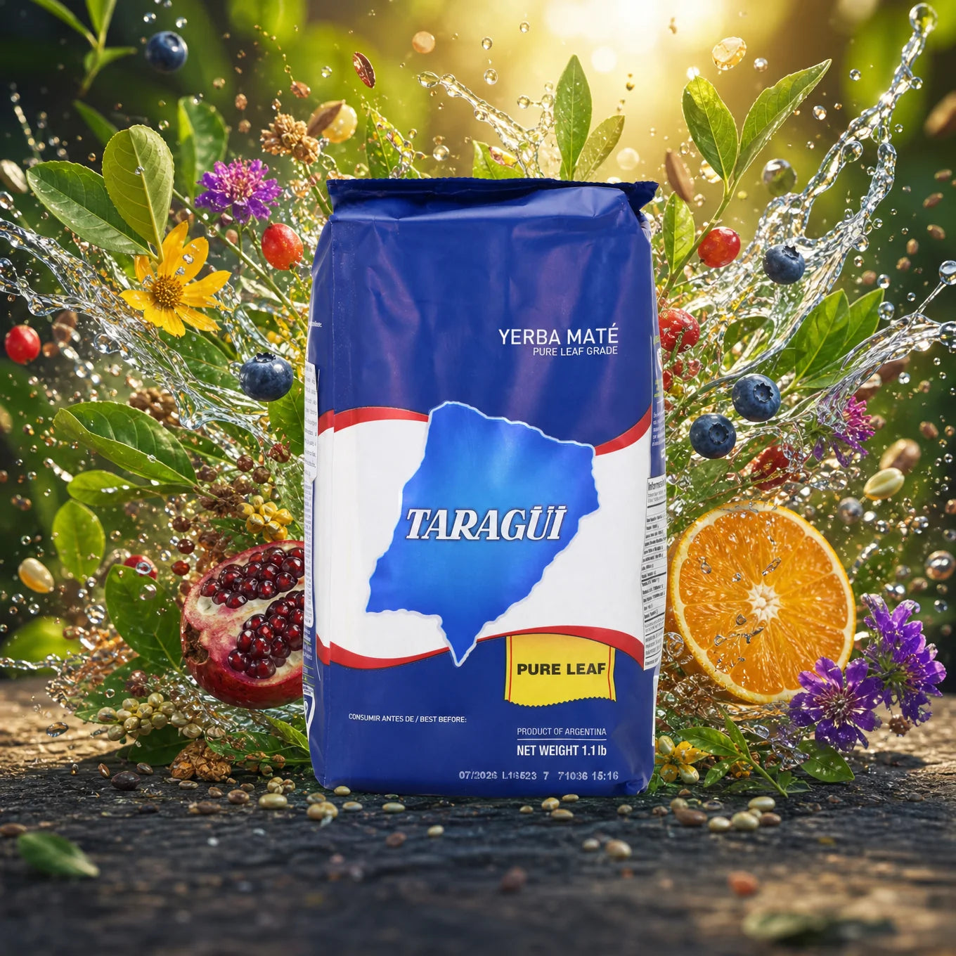 Chá de yerba mate Taragüi • Folha pura - Sem palo • 500 g