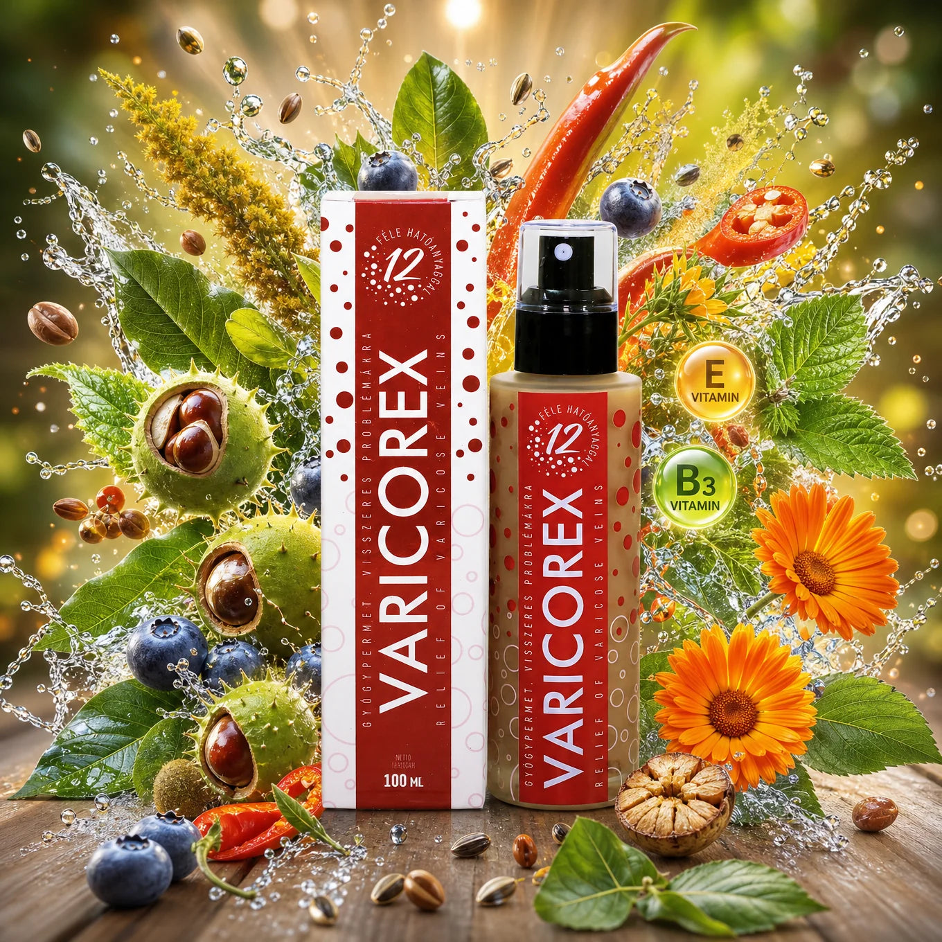 VARICOREX Spray Cicatrizante, para Alívio de Varizes • 100ml