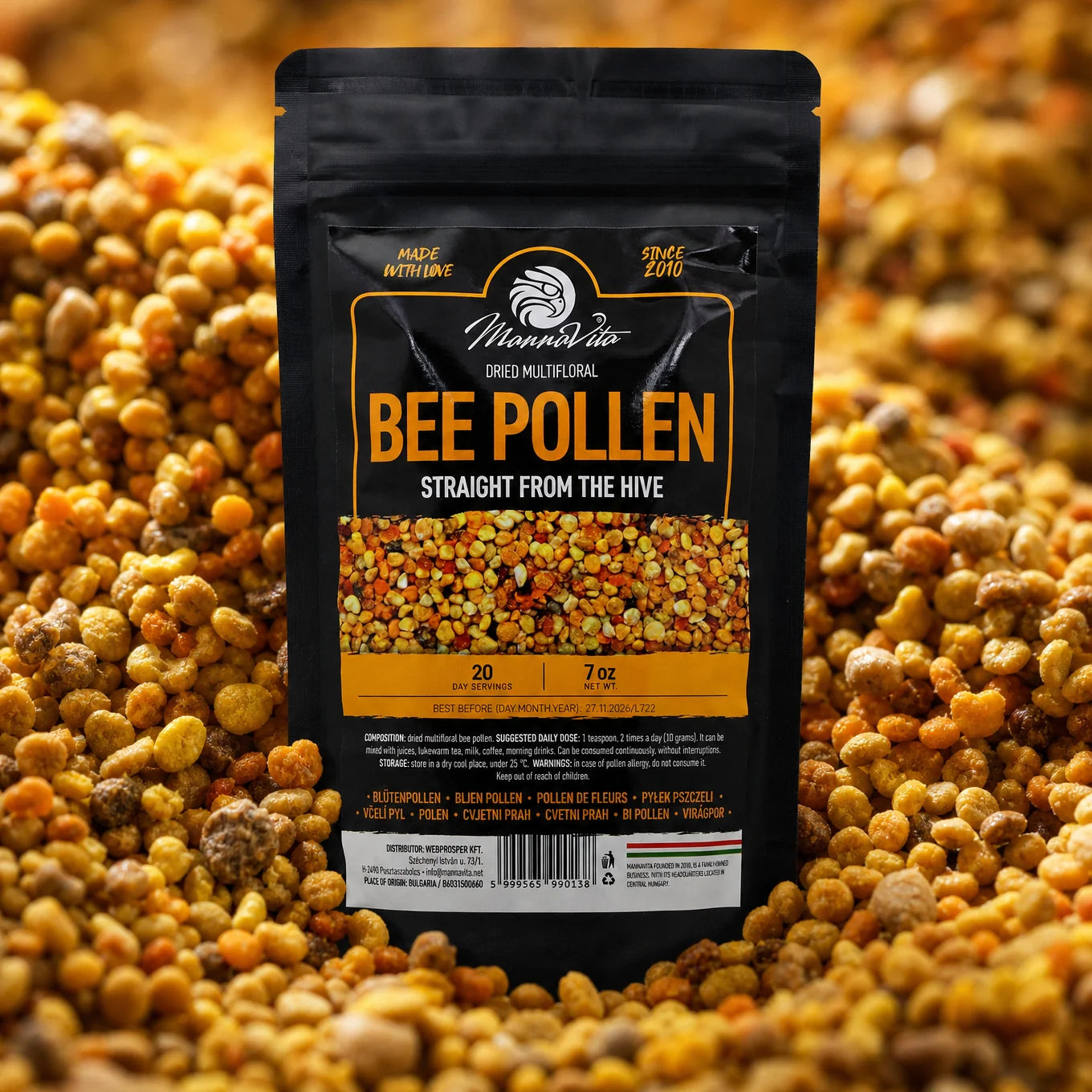 Pólen de abelha multifloral seco Mannavita • 200 g