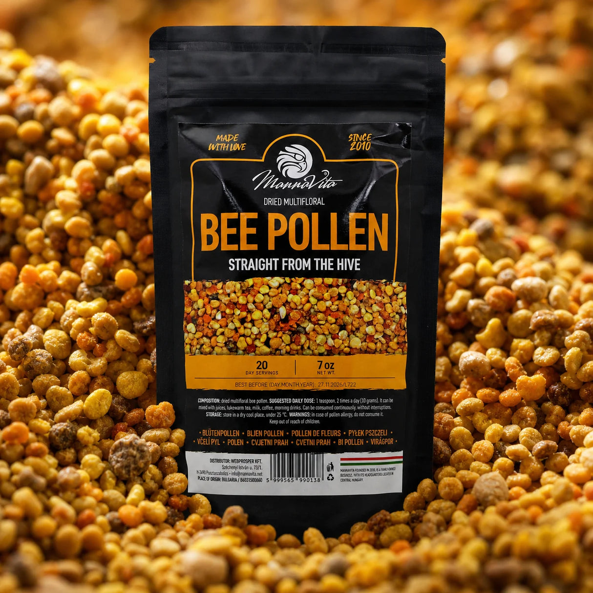 Pólen de abelha multifloral seco Mannavita • 200 g
