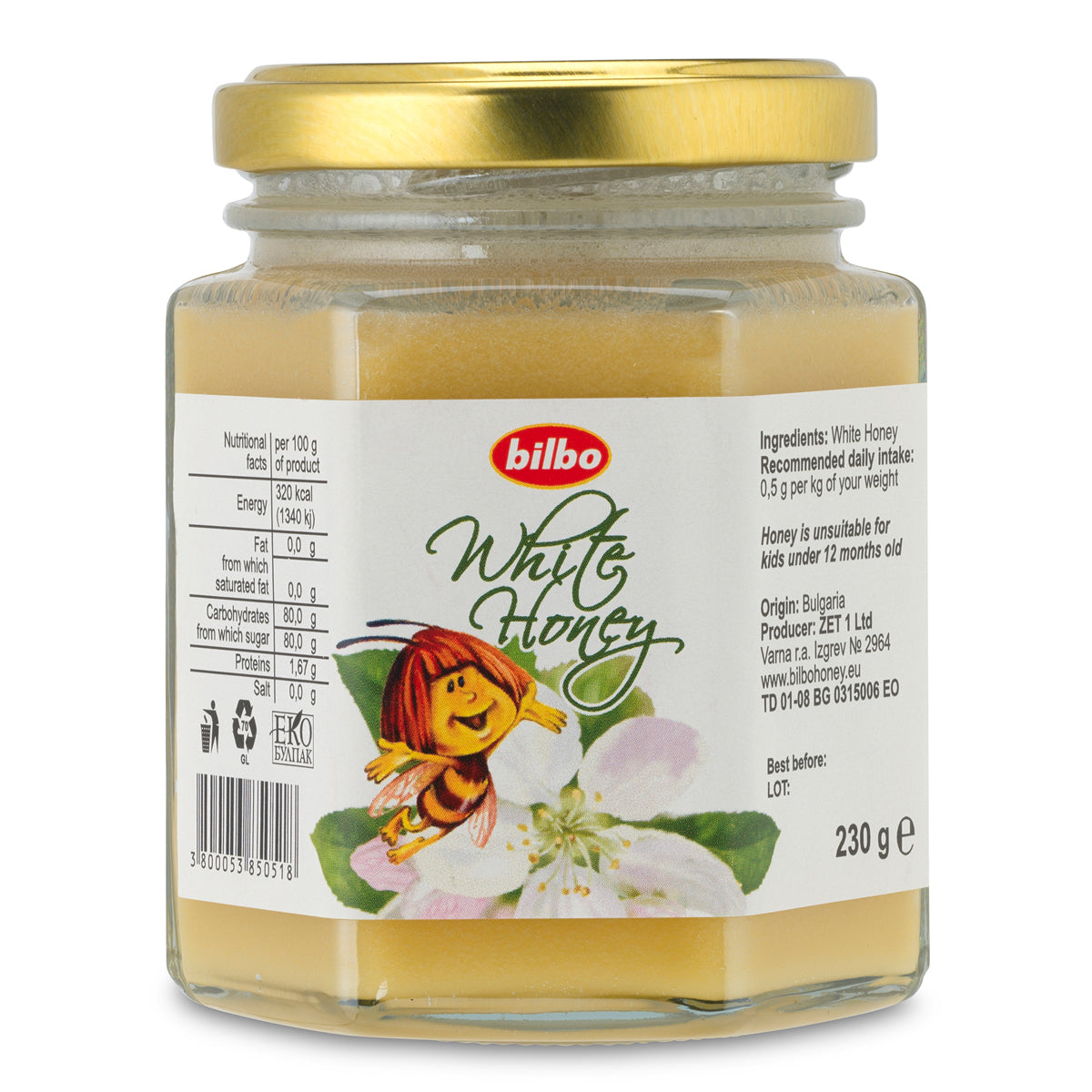 Mel branco cru Bilbo • 230 g